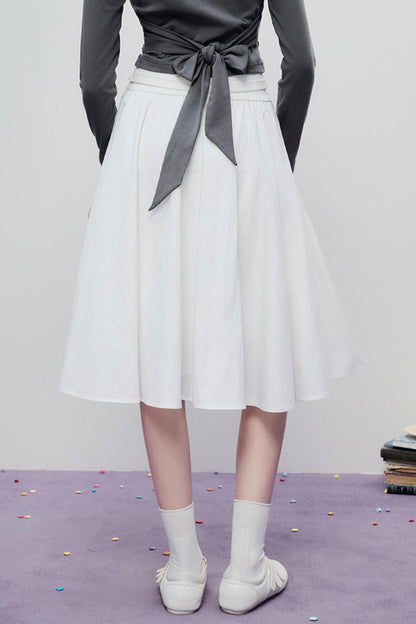 Spring Pleated Line Umbrella Skirt