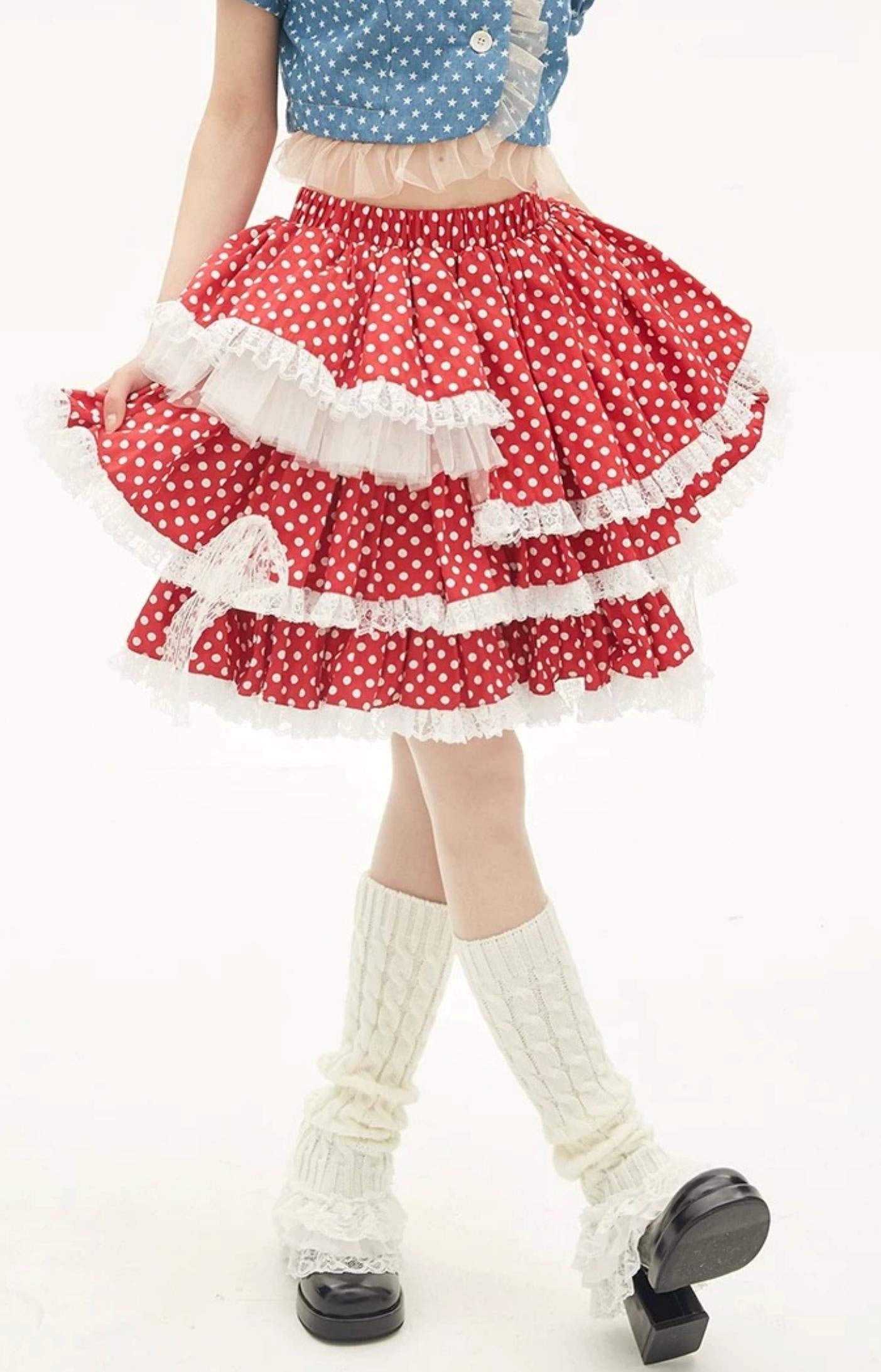 Red Polka Dot Cake Skirt