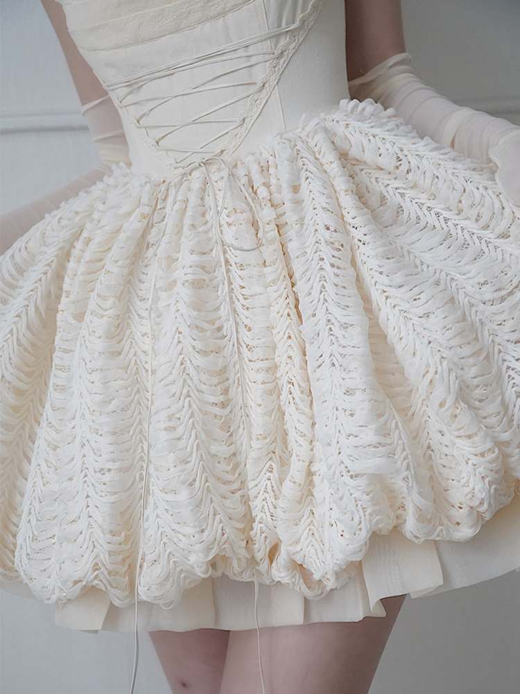 Niche Strap Princess Puff Dress