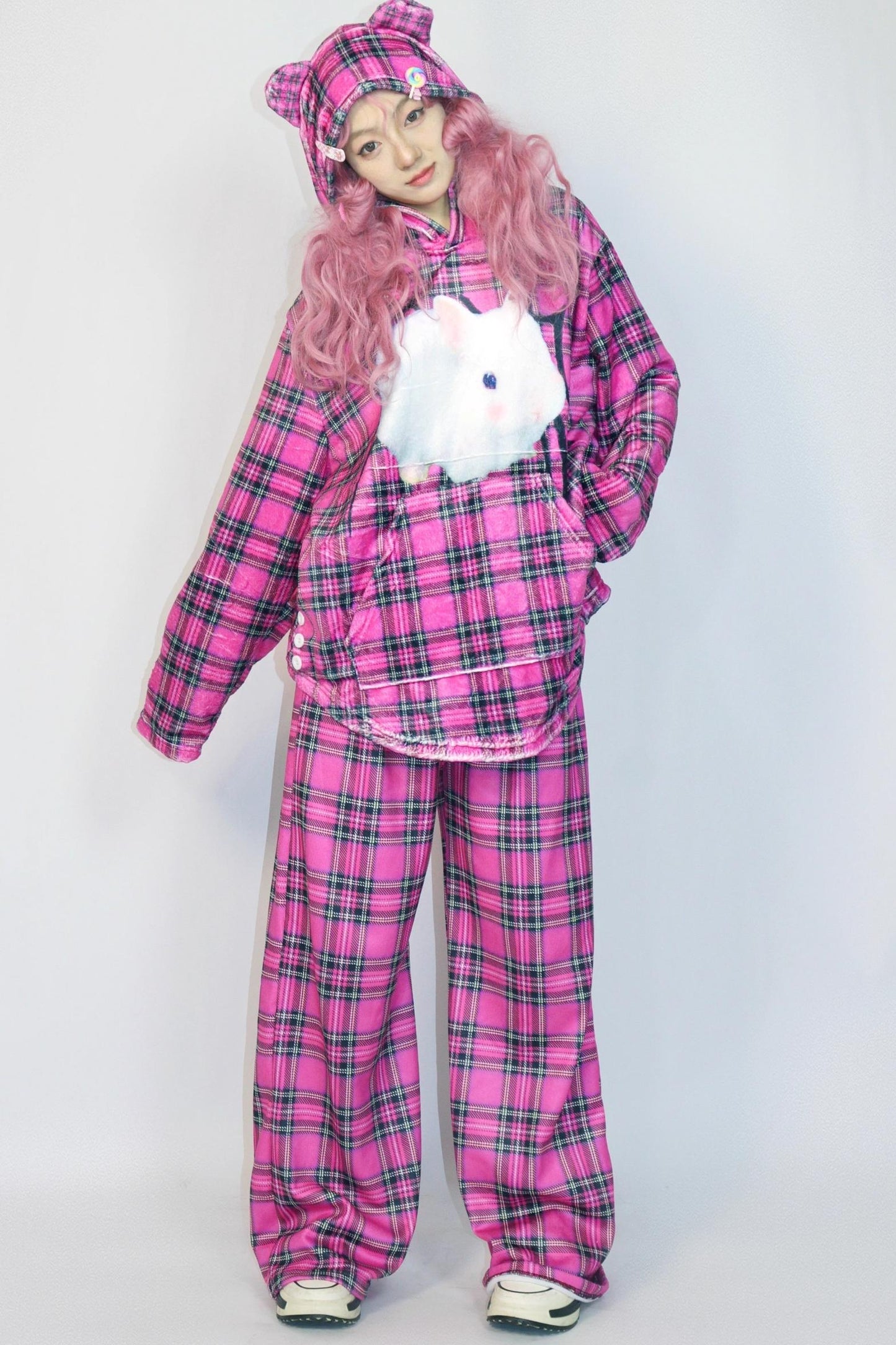 Pink Bunny Hooded Top