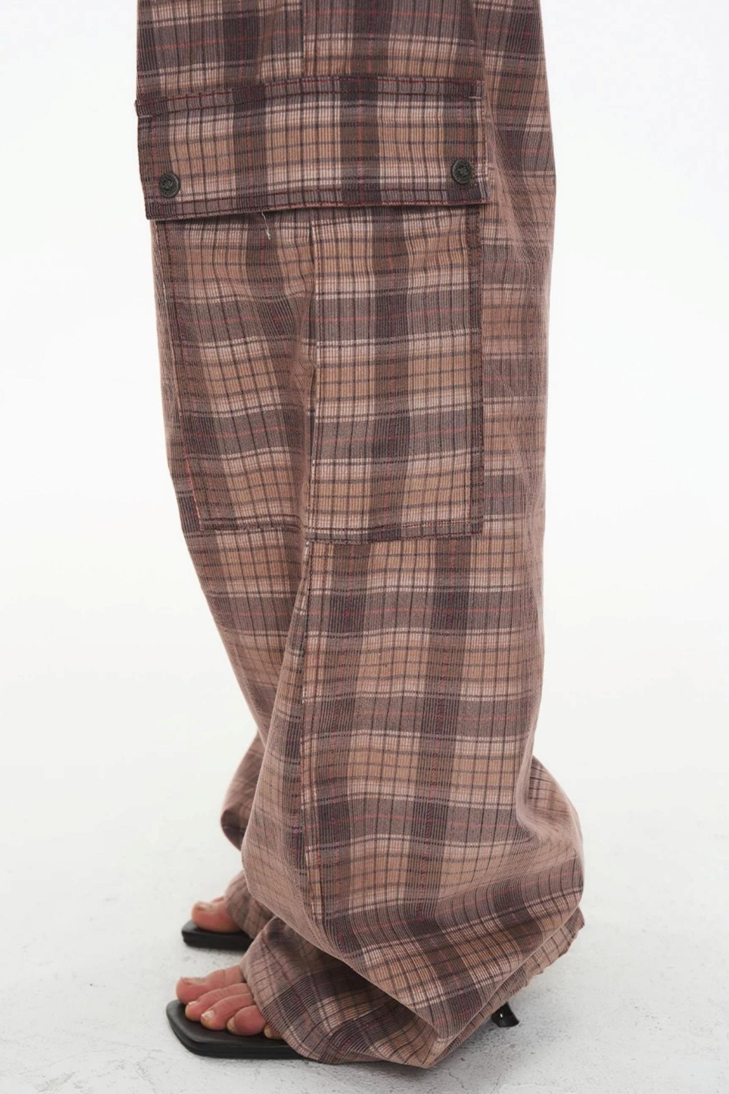 Exitmode Retro Two-Tone Plaid Cargo Pants
