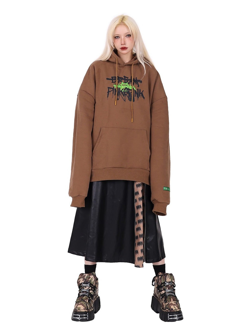 Hooded loose street hip hop coat