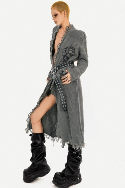 Retro Design Long Cardigan