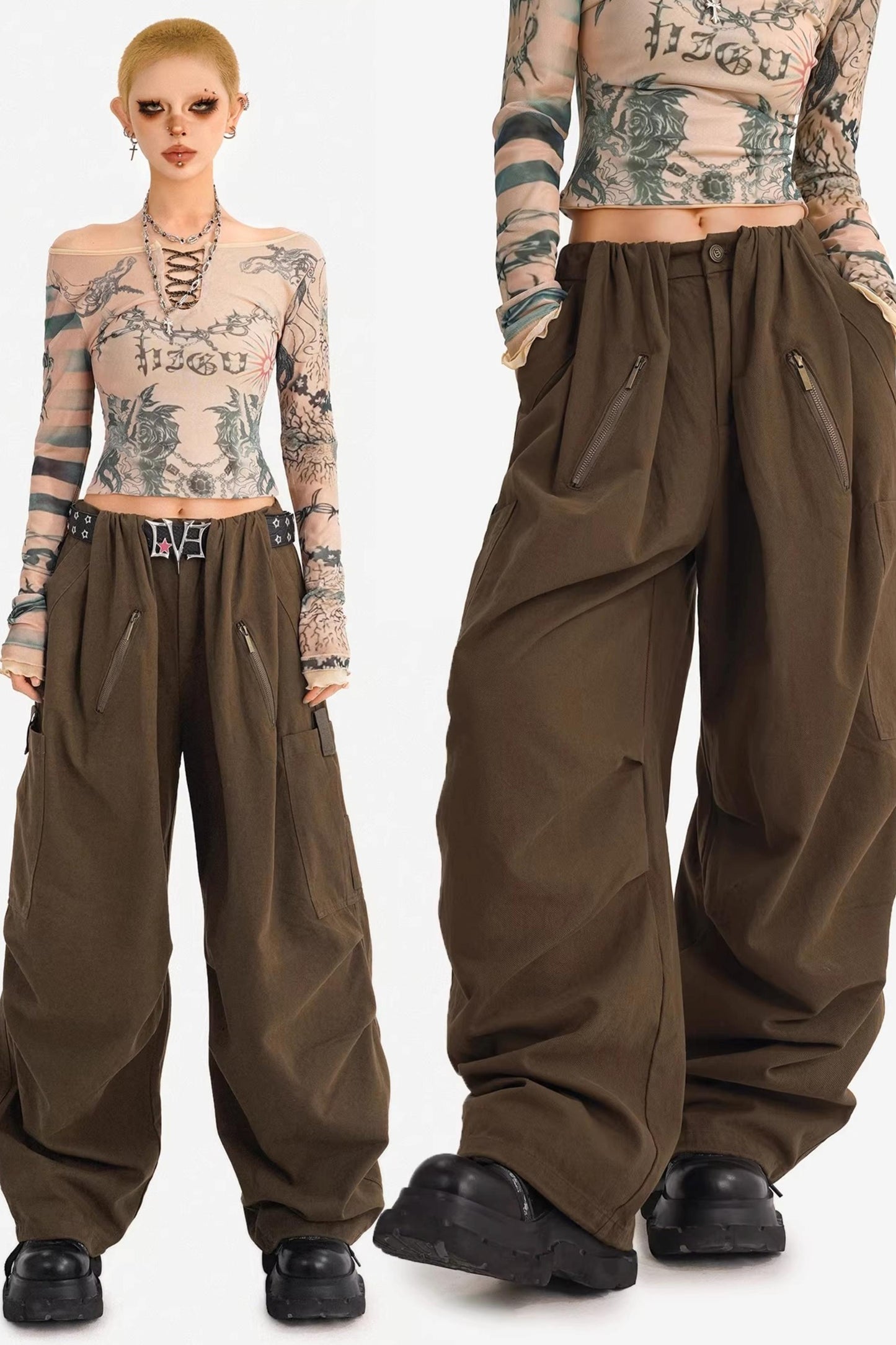 Loose Multi-Pocket Casual Pants