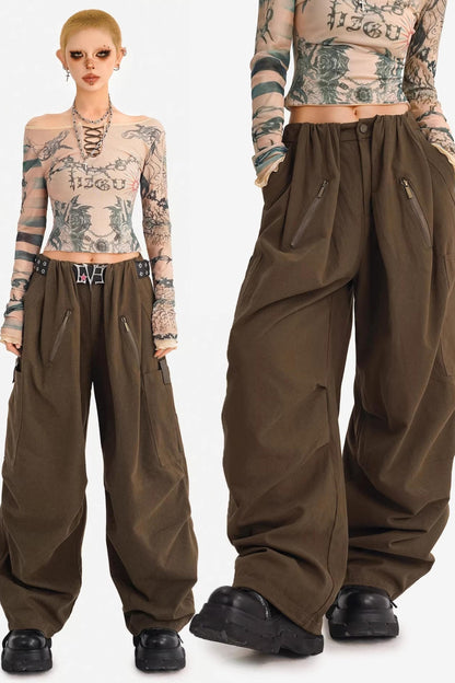 Loose Multi-Pocket Casual Pants