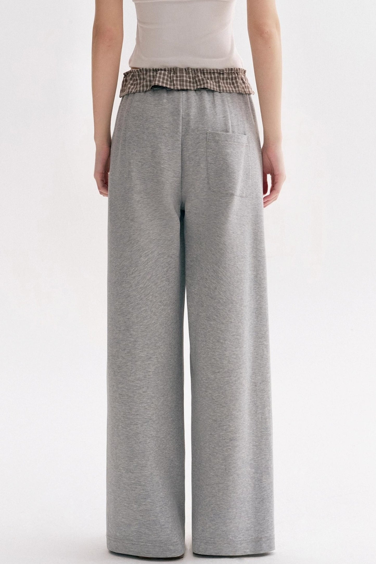 Lazy Contrast Wide-Leg Sweatpants