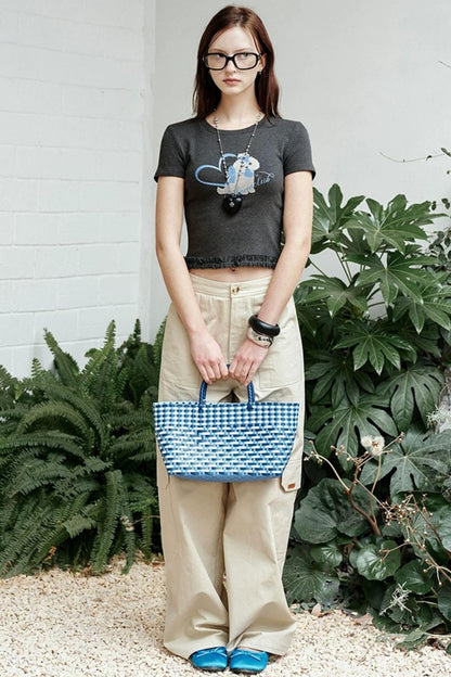 American Retro Beige Cargo Pants
