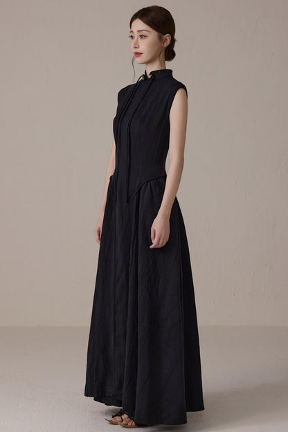 Elegant Black Cheongsam Dress