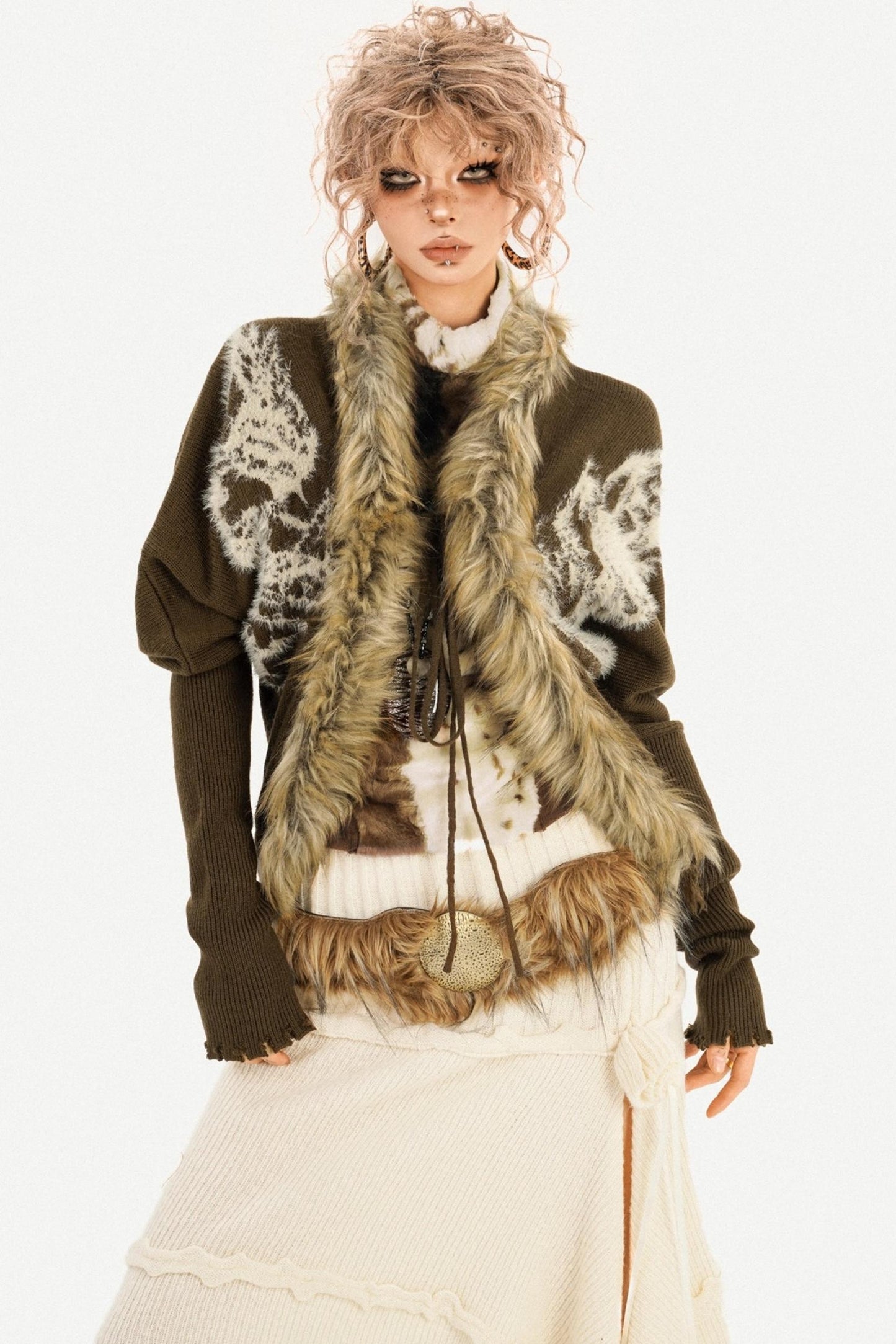 Retro Barn-Style Knit Cardigan