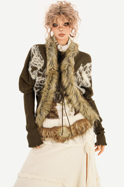 Retro Barn-Style Knit Cardigan