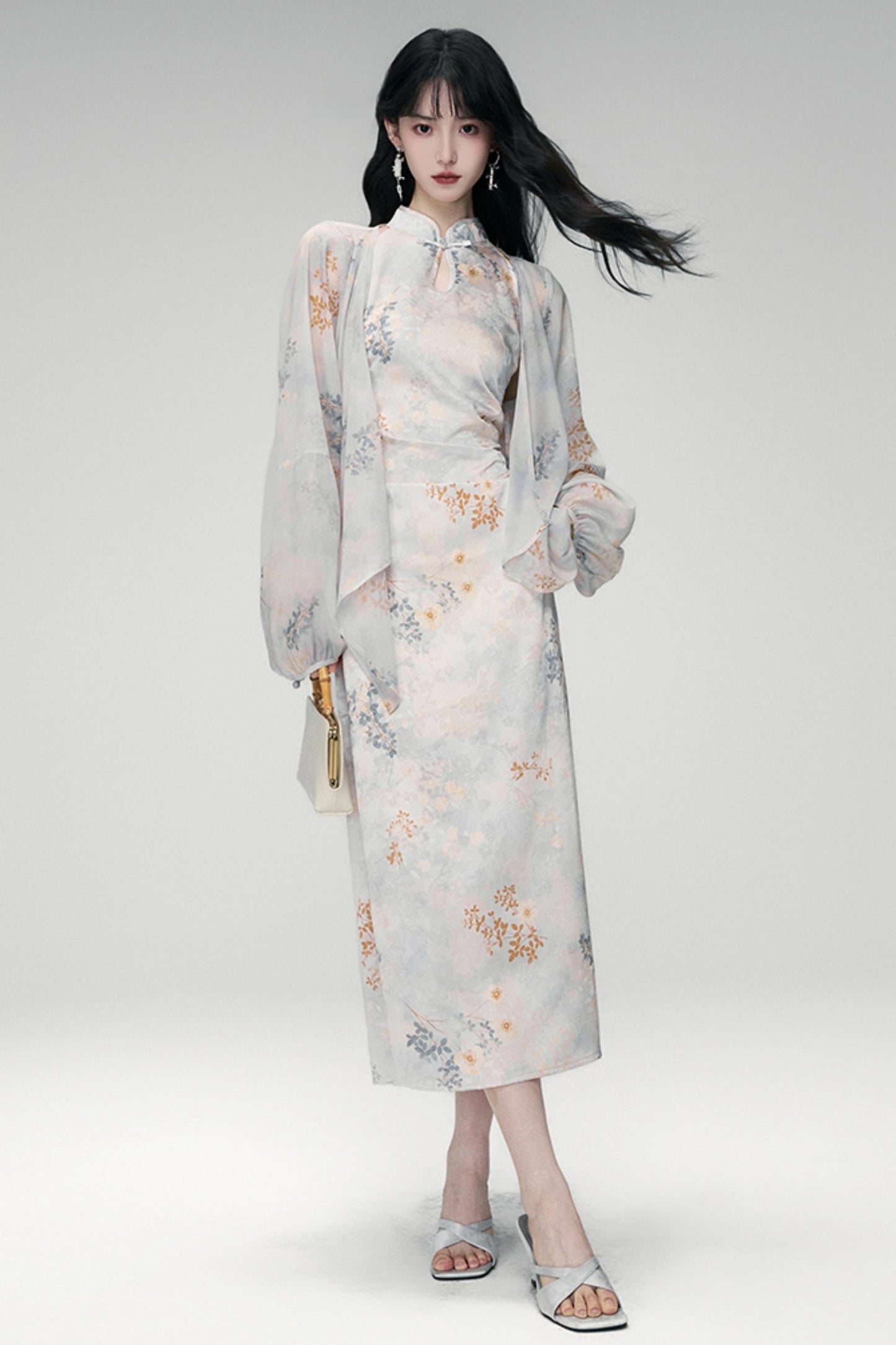 Sun Jacquard Cardigan Dress Set