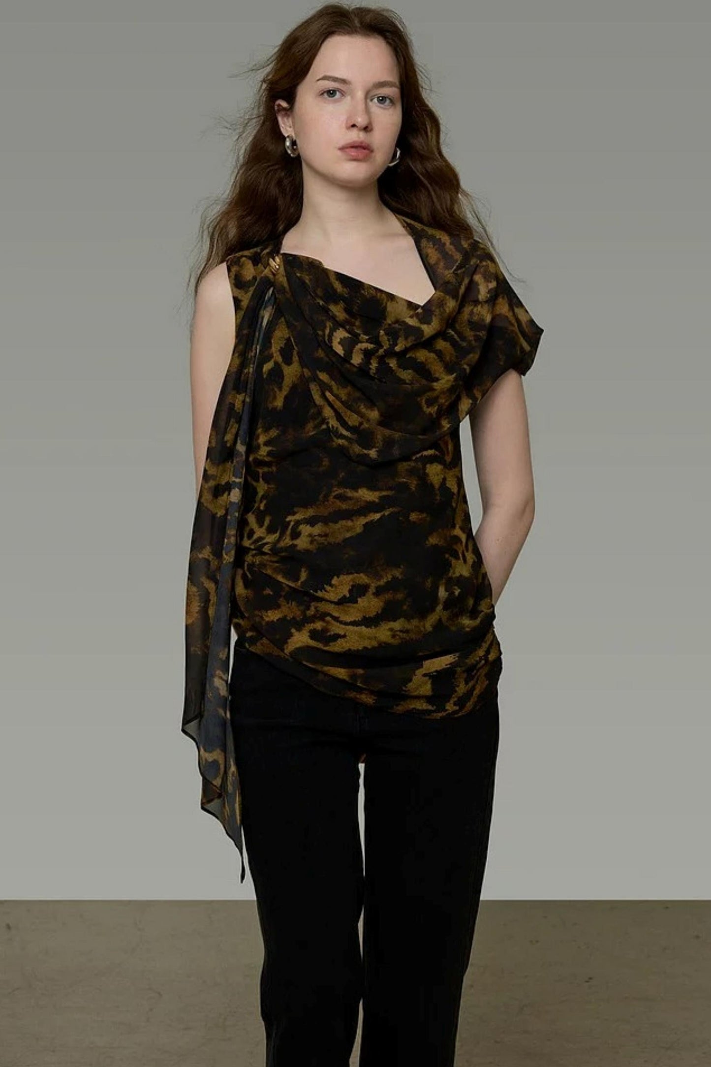 Leopard Off-Shoulder Blouse