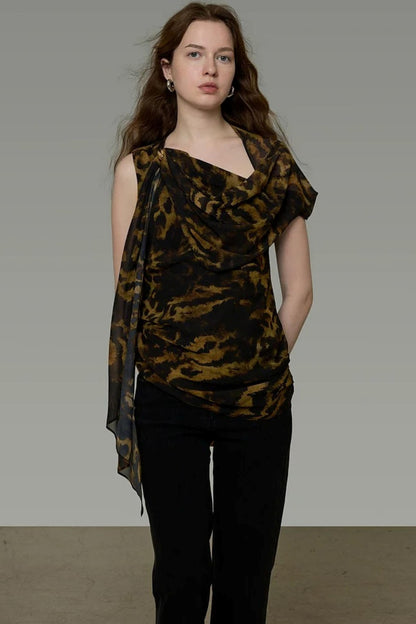 Leopard Off-Shoulder Blouse