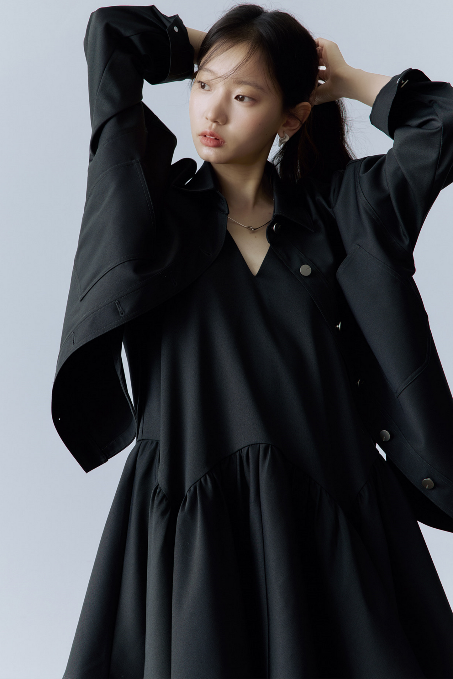 Oversize Hemdjacke aus Essigwolle