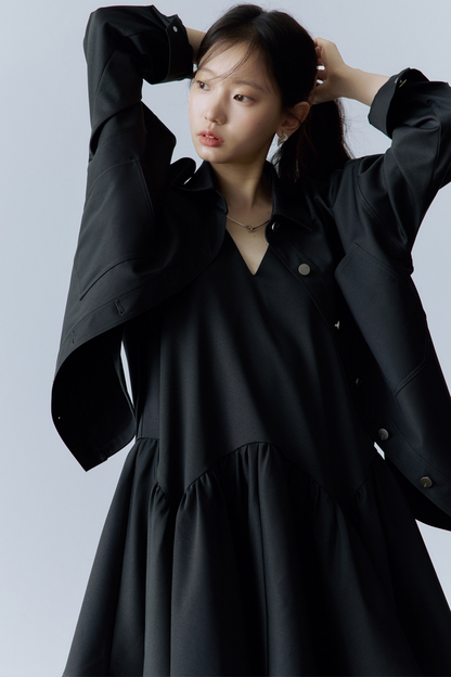 Oversize Hemdjacke aus Essigwolle