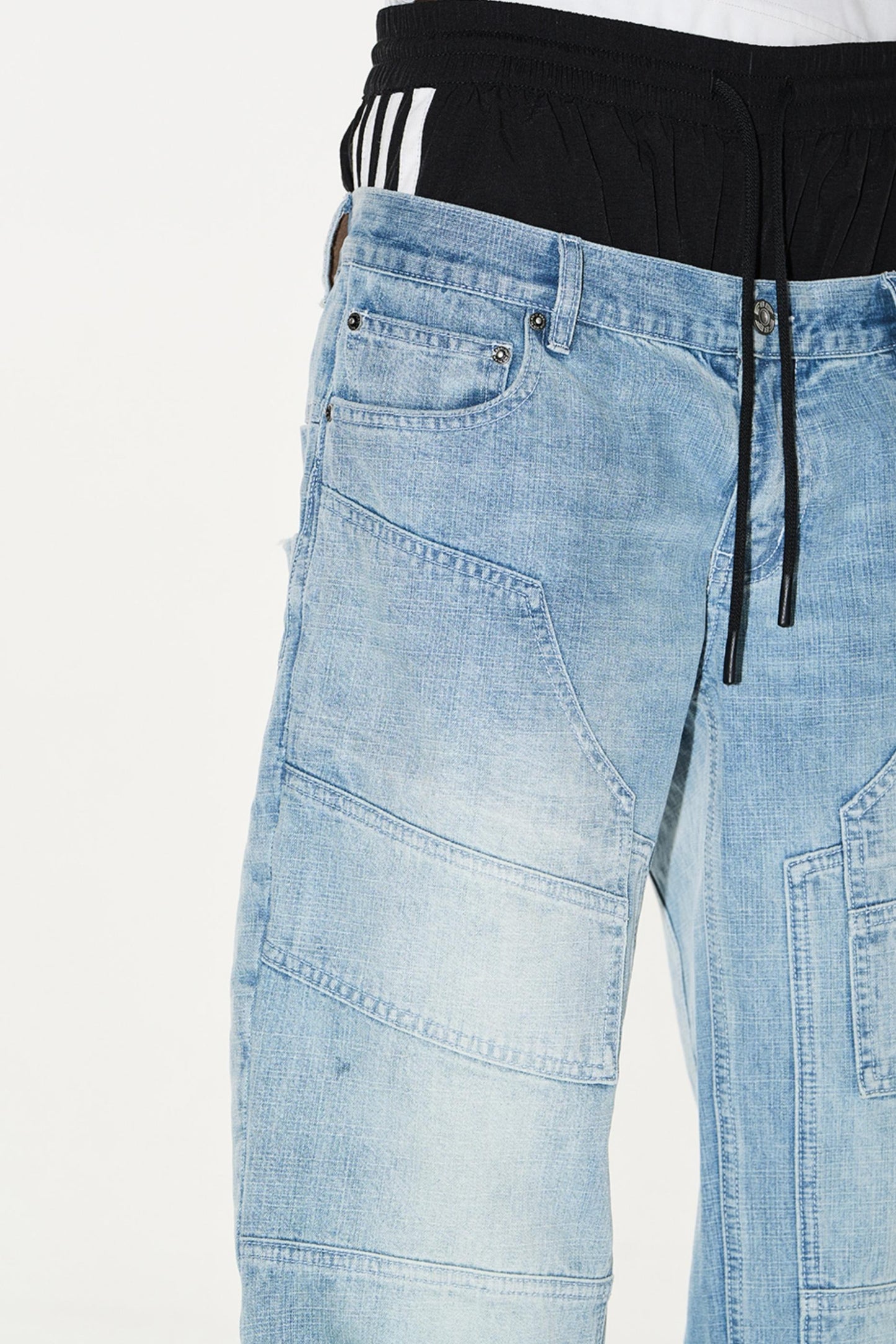 Double-Waist Denim Pants