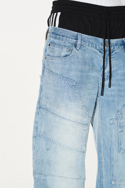 Double-Waist Denim Pants