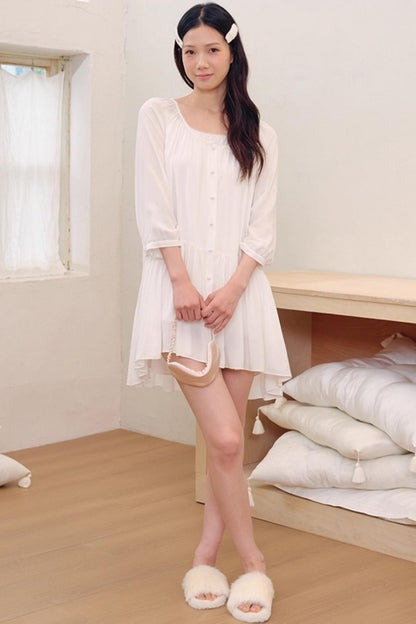 Light Dance Long-Sleeved Shirt Dress