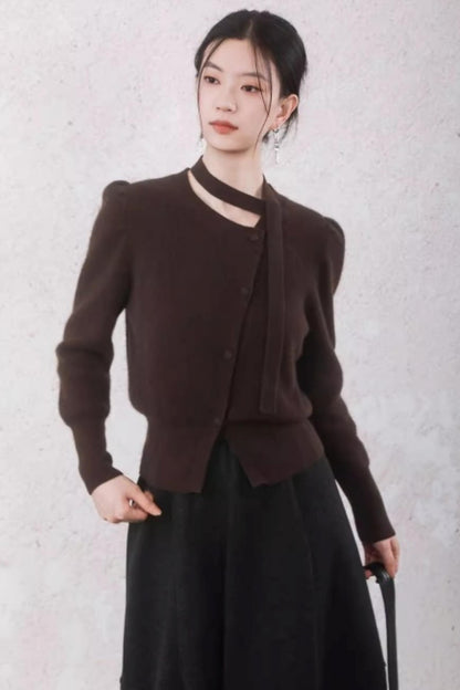 Asymmetrical Ribbon Sweater