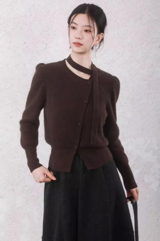 Asymmetrical Ribbon Sweater