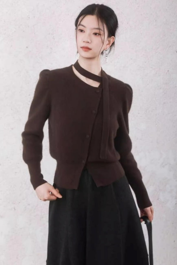 Asymmetrical Ribbon Sweater