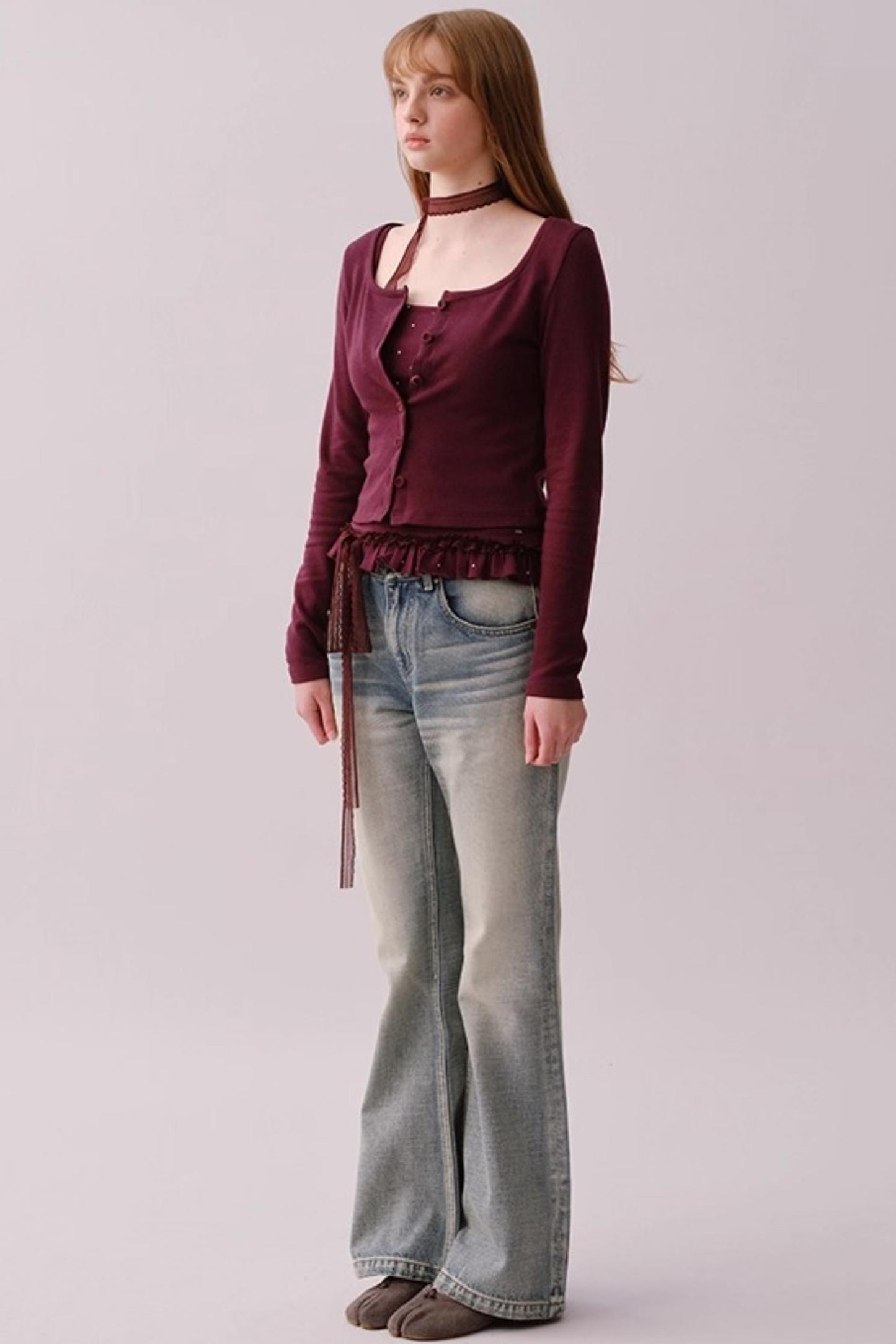 Retro Polka Dot Lace Cardigan Set