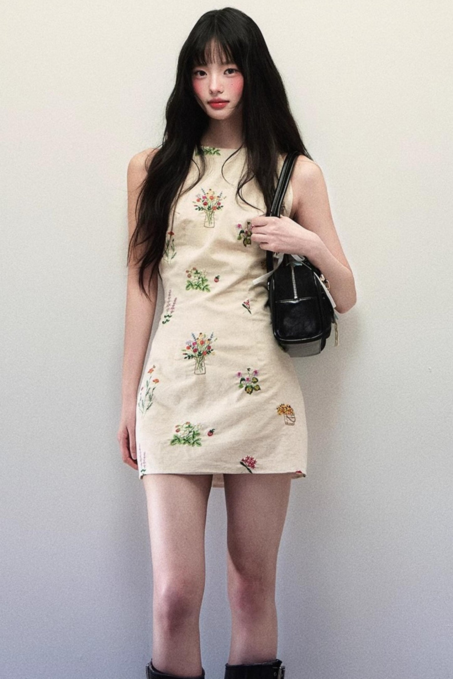 Summer Backless Embroidered Floral Dress