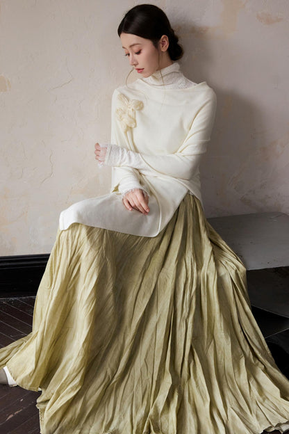 Autumn White Wool Cape