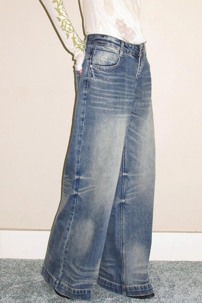 Washed Blue Denim Jeans