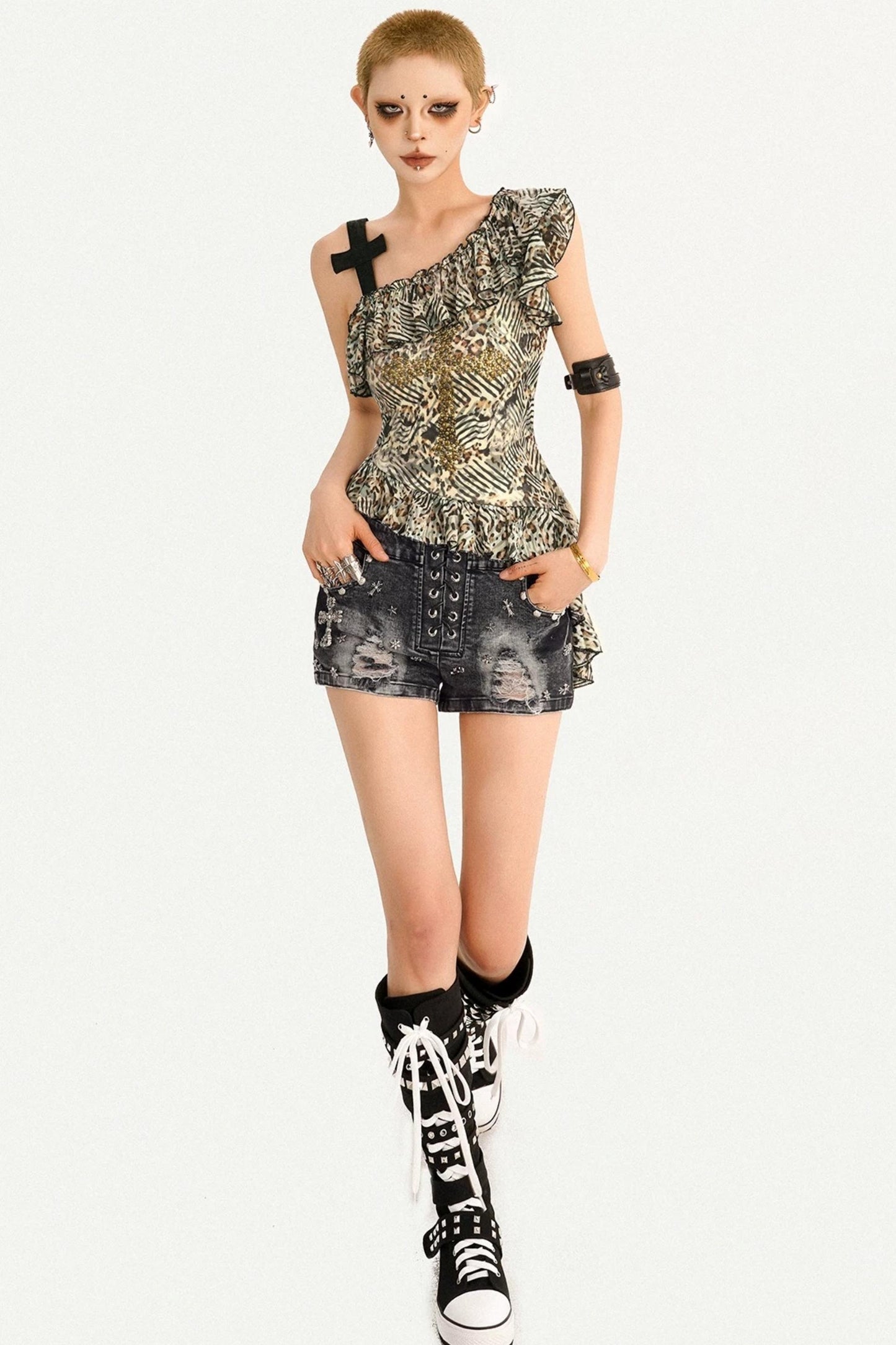 Retro Leopard Ruffle Vest