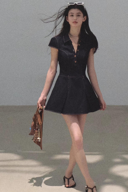 Summer V-Neck Polo Dress