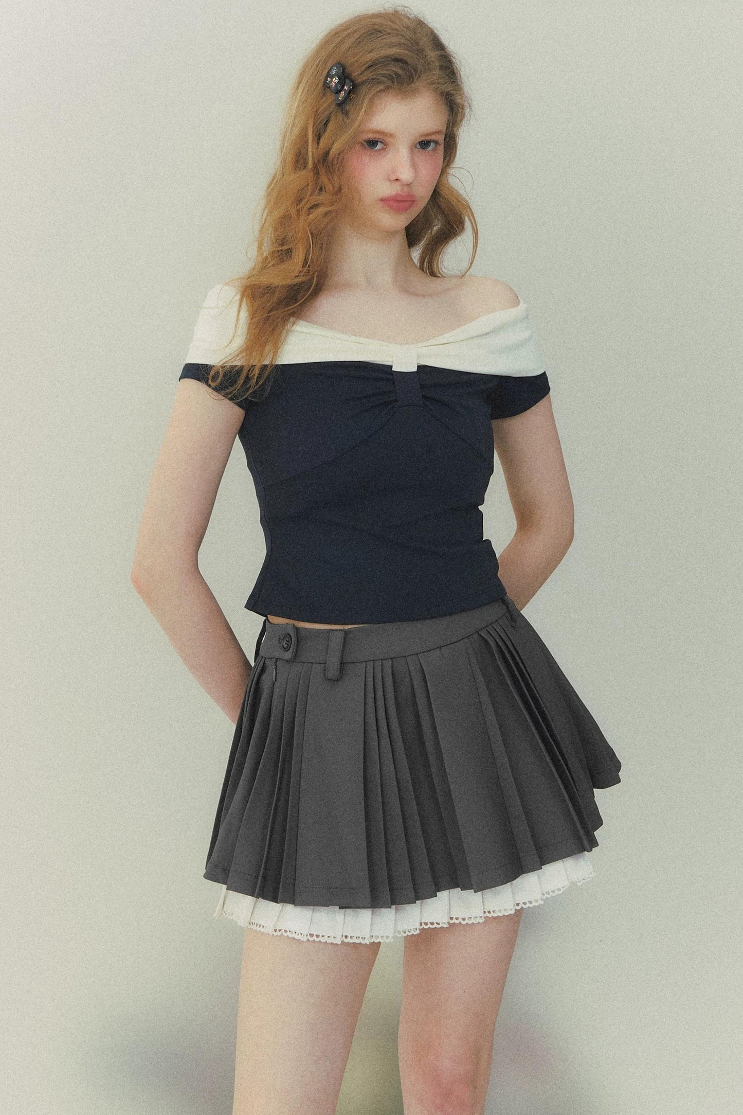 Retro Fake Two-Piece Knit Top