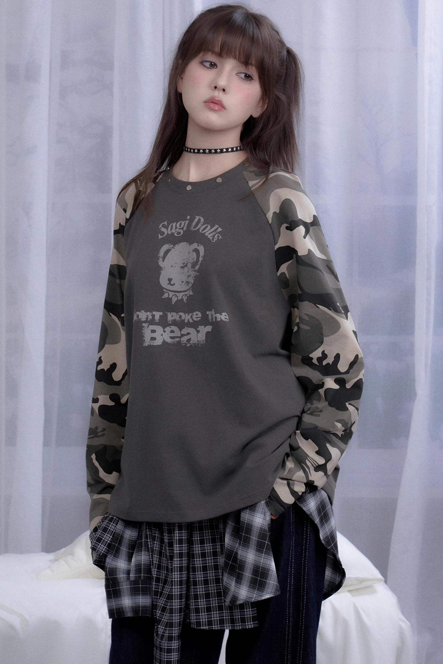 Camouflage Raglan Sleeve T-shirt