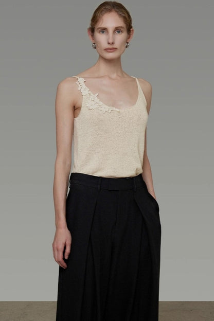 Knitted Suspender Two-Piece Top Set