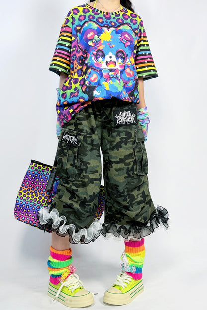 Rainbow Color Cotton Loose T-shirt