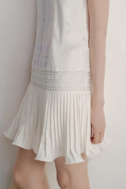 Textured Lace Pleat Dress