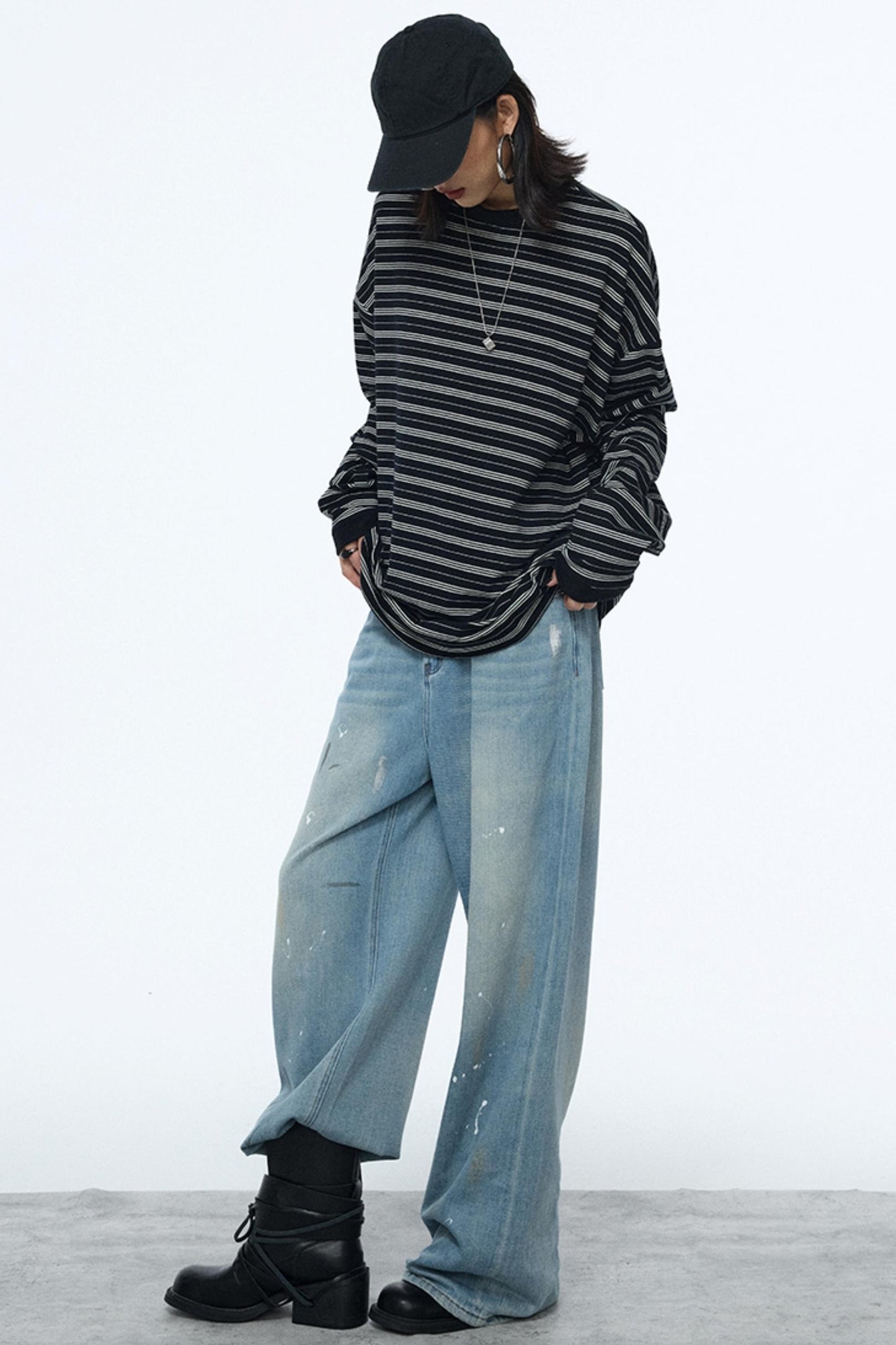 Splash-Ink Vintage Denim Pants