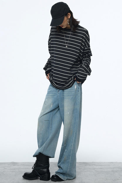 Splash-Ink Vintage Denim Pants