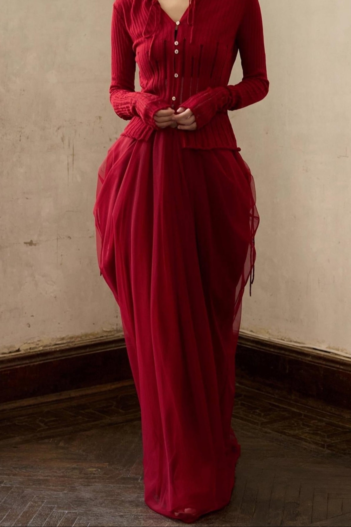 Autumn Romantic Mesh Skirt