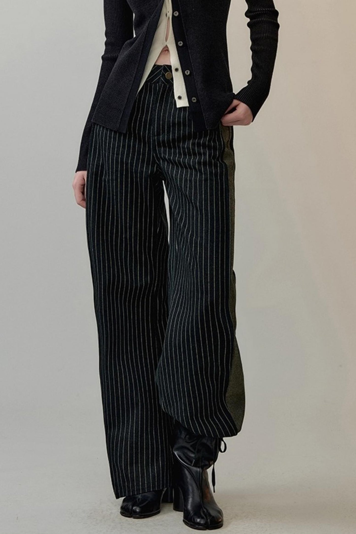 Striped Patchwork Banana Pants