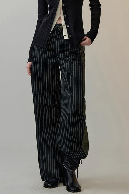 Striped Patchwork Banana Pants