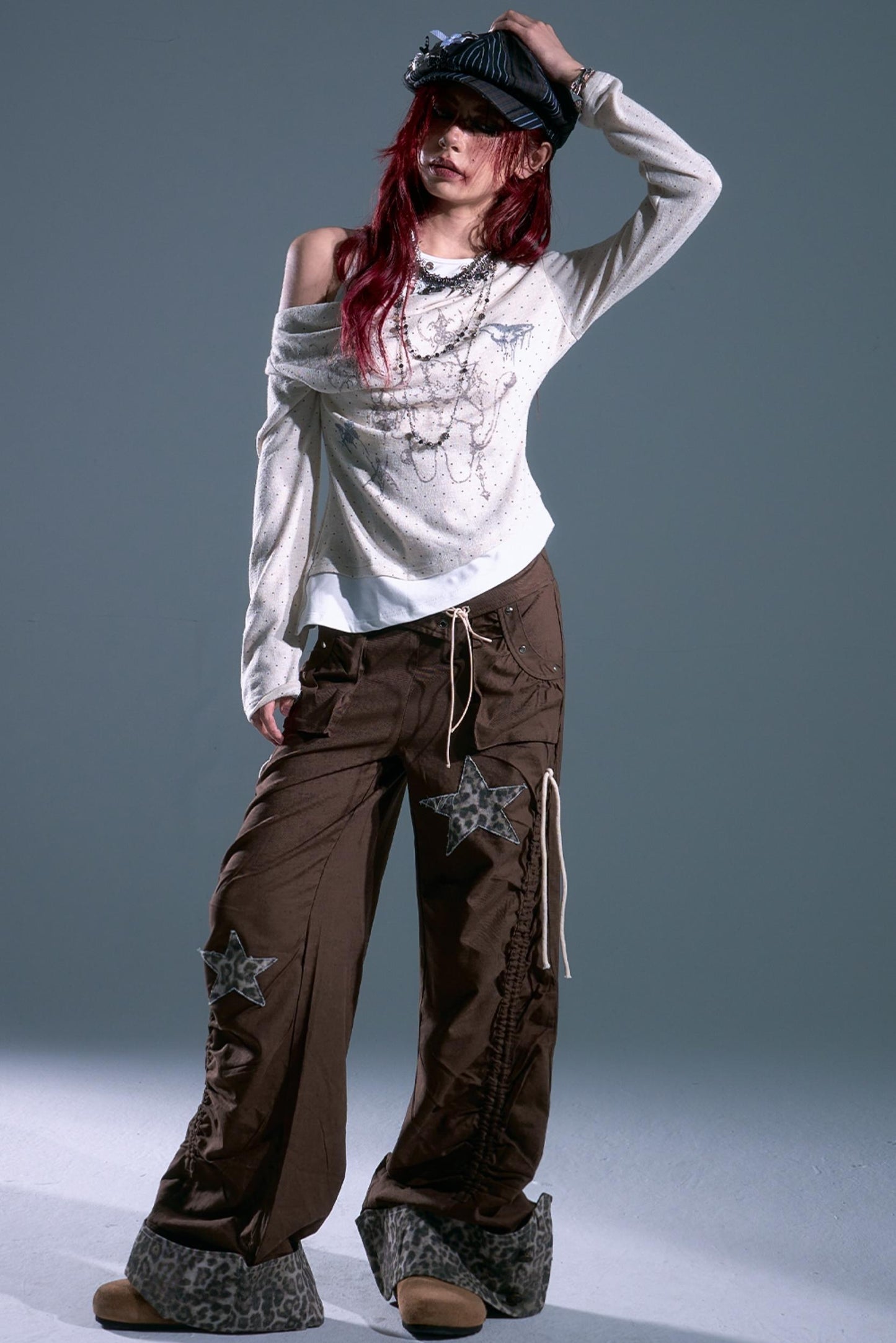 Vintage Polka Dot Swing Collar Top