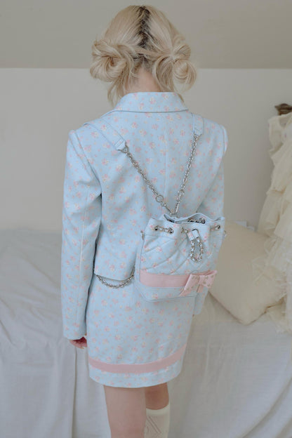 Satin Patchwork Suit Coat Set-Up