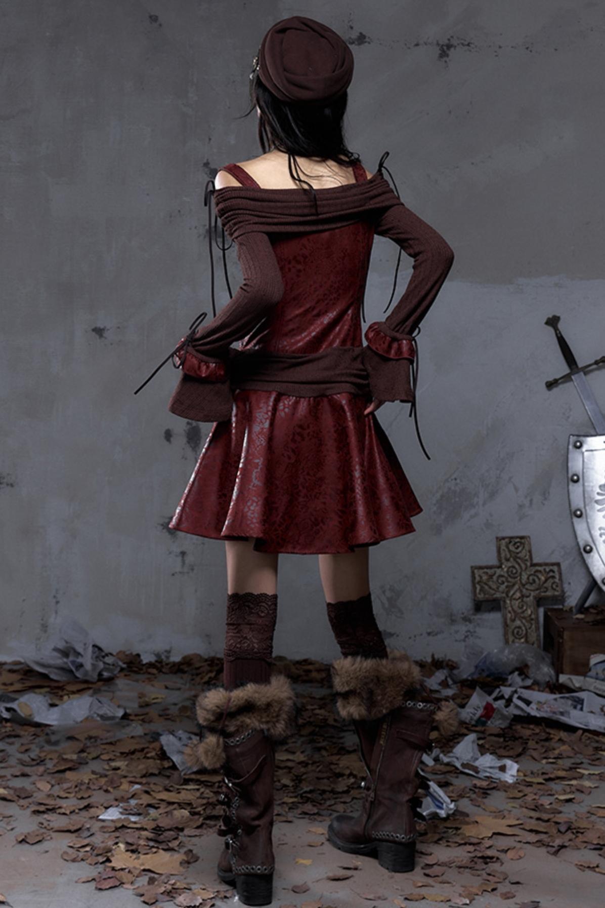 Retro Punk Patchwork Knit Dress