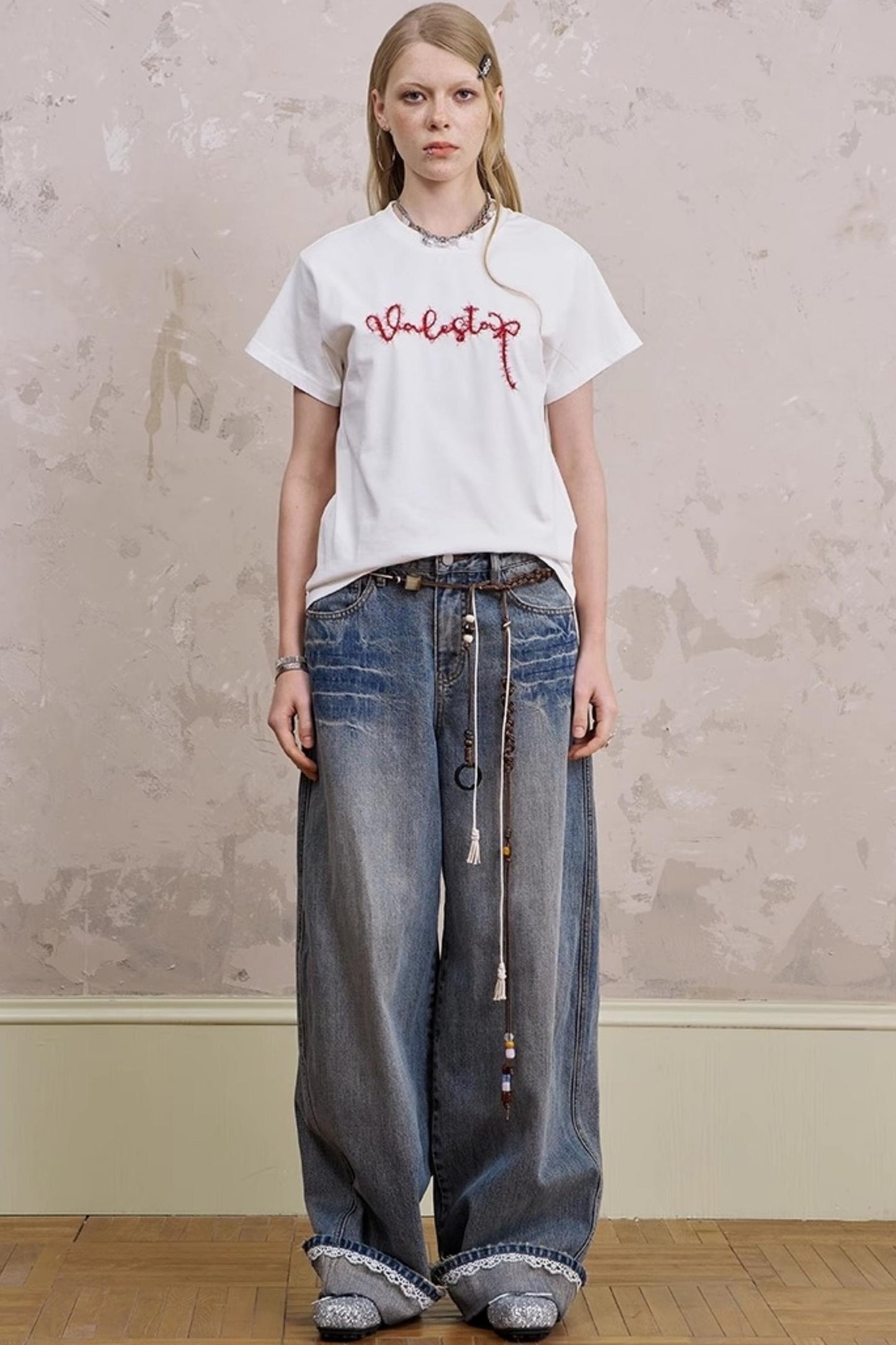 Silk Embroidered Tee