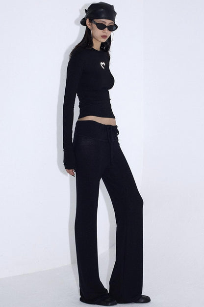 Love Black Base Layer Top