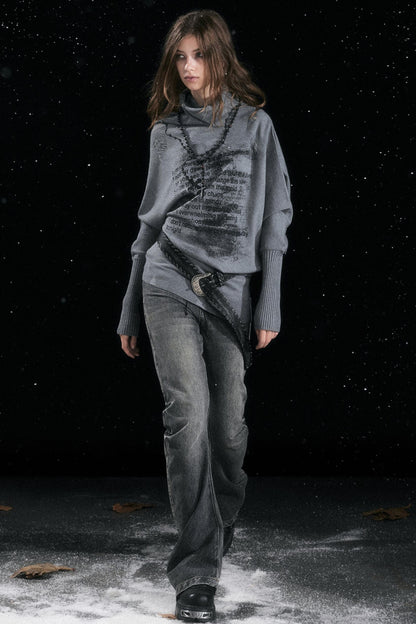 Asymmetrical Graffiti Top