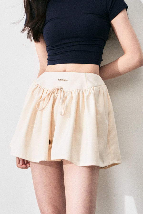 Fluffy Drawstring Skirt