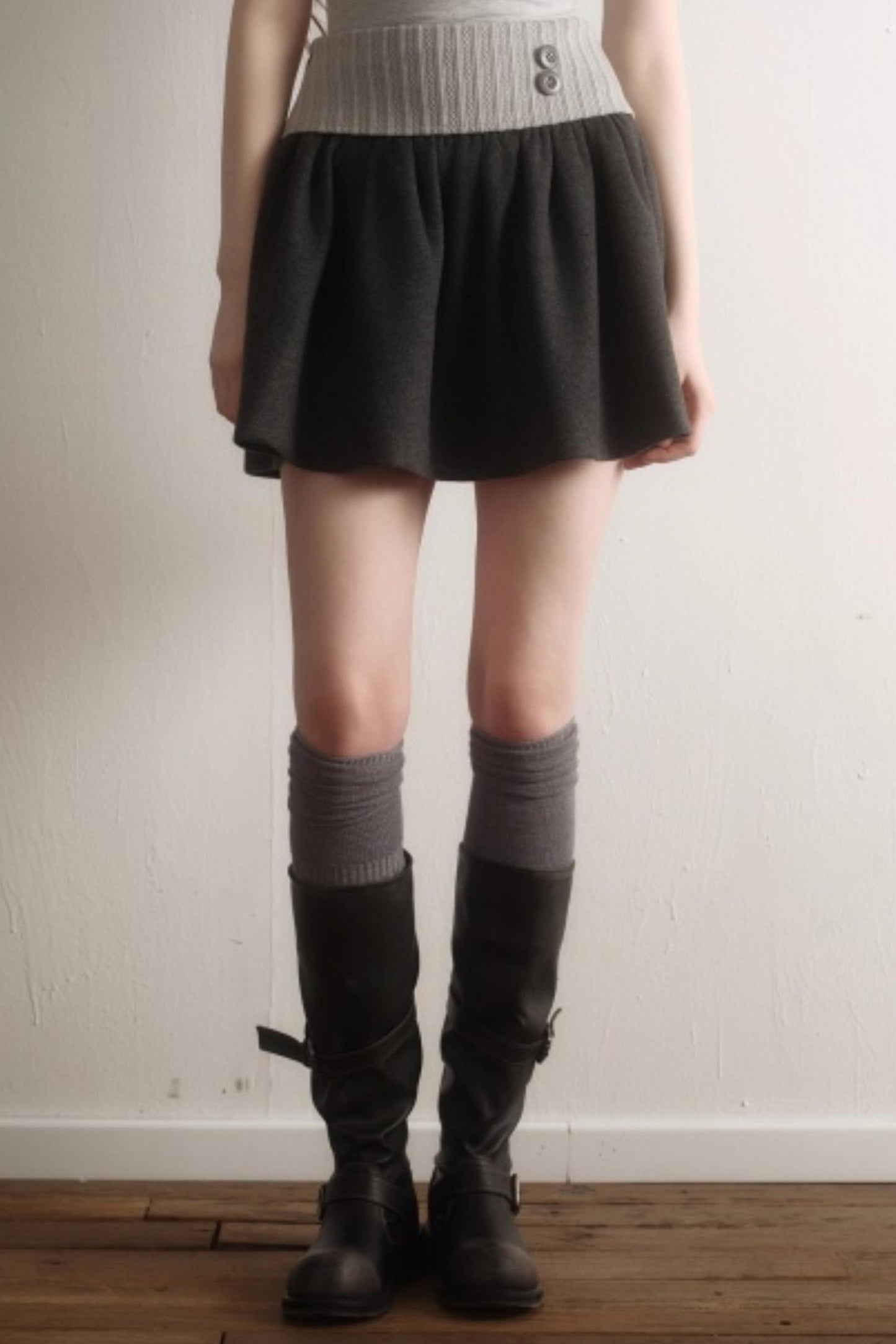Artist-Created Retro Woolen Skirt