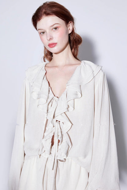 Ruffled Hem Blouse